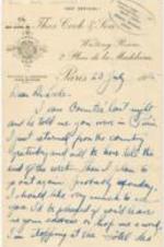 Correspondence from Hale Woodruff to Alain Locke asking Locke to visit him in Paris. 2 pages.
