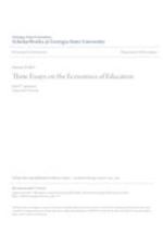 Three Essays on the Economics of Education