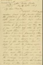 A letter to John Brown from Franklin B. Sanborn, about visiting with Brown's family and payment of one thousand dollars to Mr. Smith. 3 pages.