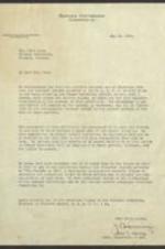 Correspondence between Howard University Art Department's James V. Herring and Mrs. John Hope, thanking Mrs. Hope for her support on behalf of the N.A.A.C.P. 1 page.