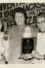 SCLC/W.O.M.E.N. President Evelyn G. Lowery (center) is shown with Rosa Parks (left) presenting a SCLC/W.O.M.E.N. Award to Septima Clark during the 29th Annual Southern Christian Leadership Conference Convention in Jacksonville, Florida.
