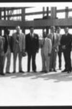Maynard Jackson and others visit the Atlanta midfield terminal construction site.