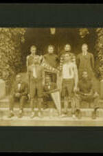 Atlanta University Track Team pictured: C. C. Wimbish, C. Hanson, Coach Lathrop, F. Raifore, S. S. Abrams, Kenneth Young, Sherrard (?).