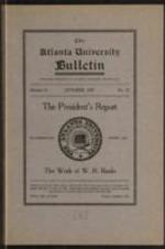 The Atlanta University Bulletin (catalogue), s. II no. 71: The President's Report, October 1927