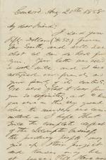 This collection consists of correspondence and papers of John Brown, an American abolitionist. The collection contains letters from Brown's fellow abolitionist, Franklin Benjamin Sanborn concerning the Free-Soil contest in Kansas, the National Kansas Committee, and various state committees. The letters concern finances and the amassing of arms for Brown's insurgencies on Kansas soil. Two letters concerning Brown's raid on Harper's Ferry, from local resident D. E. Henderson, give a detailed account of the foray. A military order, signed by Robert E. Lee, details a guard to escort Brown and his fellow prisoners to the Charleston jail.