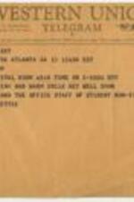 Get-well telegram from William Porter and the office staff of the Student Nonviolent Coordinating Committee to Ruby Doris Smith Robinson at the Beth Israel Hospital. 1 page.