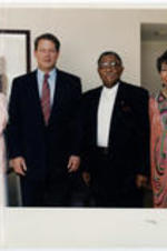 Joseph and Evelyn Lowery (at right) are shown photographed with U.S. Vice President Al Gore and Coretta Scott King.