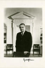 Portrait of Lyndon Johnson, autographed.