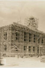 Construction of the Trevor Arnett Library. Written on verso: Construction of Library, 1931