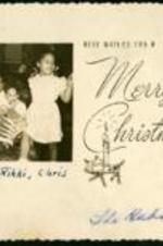 A Christmas card from the Hubbards, friends of the Hendersons, with a picture of their four children: Phil, Mike, Rikki, and Chris on the front.