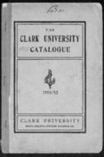 The Clark University Catalogue, 1911-1912