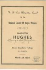 National Council of Negro Women St. Louis Metropolitan Council program featuring Langston Hughes. 9 pages.