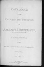 Catalogue of the Officers and Students of Atlanta University, 1884-85
