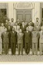 Group photograph of senior class at Morehouse. Written on recto: G. Whitte.