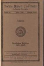 Morris Brown College Catalog 1924-1925