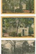 Three blank postcards displaying buildings at the Little White House in Warm Springs.