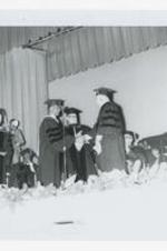 Written on verso: Clark College Commencement - Honorary Degrees, Left to right: 1. Dr. Wiley S. Bolden, 2. Dr. James P. Brawley, 3., 4., ca June, 1965.