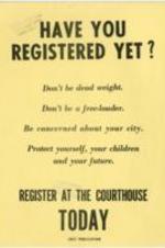 Student Nonviolent Coordinating Committee (SNCC) flyer promoting voter registration.
