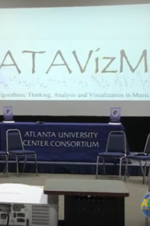 AUC Faculty and Students presented a public lecture to the Atlanta University Center Data Science group. Their project, "Algorithmic Thinking, Analysis and Visualization in Music (ATAVizM)" is an open-source software that combines concepts from linguistic phonology and music theory to make stunning visualizations of a variety of music from Bach to Dizzy Gillespie.