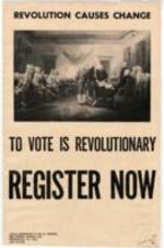 Poster encouraging voting and voter registration. Sponsored by the Young Democratic Clubs of America.