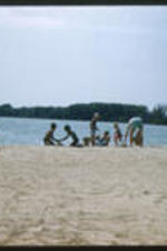 Unidentified children on a beach.
