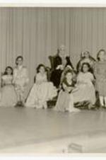 View of cast on stage. Written on verso: Cast of Mozart (as a boy); April 4, 1956; Produced by Josephine Herrald Love; Directed by Jean Partee.