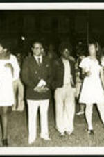Dr. Vivian Wilson Henderson, president of Clark College, with unidentified students.