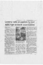 Two news clippings regarding the SCLC/W.O.M.E.N. sponsored "AIDS and the Black Community" conference held at the Interdenominational Theological Center in Atlanta, Georgia. 2 pages.