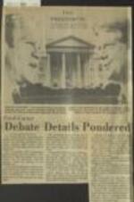 Article about the Federal Election Commission authorizing the League of Women Voters to sponsor and raise money for the proposed presidential campaign debates between Jimmy Carter and Gerald Ford, with the remaining question being the role of independent candidates like Lester Maddox and Eugene McCarthy. 1 page.