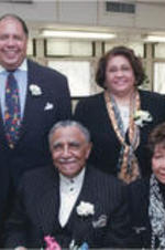 Joseph and Evelyn Lowery pose for a photo with Maynard Jackson and an Atlanta Public Schools representative.
