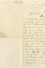 A letter to Richard Parker from George Tate regarding a payment and the spread of typhoid fever. 2 pages.