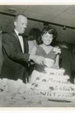 Written on verso: President and Mrs. Hugh Gloster cut birthday cake for celebration of 101st anniversary of Morehouse College on Founder's Day in February, 1968.