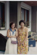 Evelyn G. Lowery is shown posing for a picture with an unidentified woman during her trip to Italy.