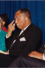 Joseph E. Lowery, Rosa Parks, and U.S. Secretary of Transportation Rodney E. Slater are shown at an American Public Transit Association (APTA) event in honor of Rosa Parks.