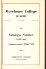 Morehouse College Catalog 1959-1960, Announcements 1960-1961, May 1960