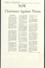 "NOW Chairman Against Nixon" article in the Chicago Sun Times detailing Ms. Chisholm's bid for the White House. 1 page.