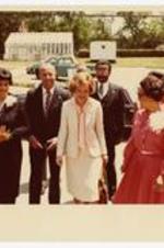 President Hugh Gloster with wife, Dr. Beulah Gloster, First Lady Rosalynn Carter, and other unidentified persons.