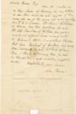 A letter to David Hudson from John Brown concerning bulls and other animals available for sale. 2 pages.