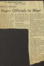 Newspaper article discussing plans for black officeholders to meet at a conference for Black officeholders from throughout the South held in Atlanta. The conference sought to discuss mutual problems facing Black officials, such as antagonism and prejudice. The conference expected attendance from 200 to 300 of the South's 380 Black officeholders. Key speakers included U.S. Attorney General Ramsey Clark, Mayor Richard Hatcher of Gary, Indiana, and Rep.-elect Shirley Chisholm of New York. 1 page.