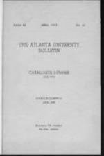 The Atlanta University Bulletin (catalogue), s. III no. 26:1938-1939; Announcements 1939-1940