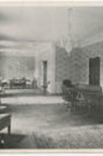 Interior of the lounge in the women's dormitory. Written on verso: Atlanta University Students Housing Women's Lounge