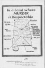 A brochure titled "In a Land Where Murder Is Respectable", published and distributed by the Southern Christian Leadership Conference to bring awareness to the killings of civil rights workers in Alabama. 4 pages.