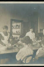 Female students in cooking class.