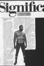 A photocopy of a magazine article clipped from the May-April 1988 issue of "Service Employees Union" that is about Claude "Thunderbolt" Patterson's efforts as an organizer for the Justice for Janitors campaign. 1 page.