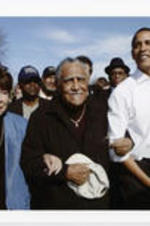Evelyn G. Lowery and Joseph E. Lowery march with Barack Obama and others during an anniversary marking of the Selma to Montgomery March on March 4, 2007.