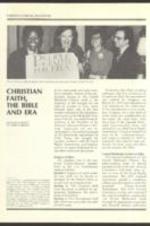 "Christian Faith, the Bible, and ERA" article in Christian Social Relations discussing the history of the ERA and the Christian faith. 4 pages.