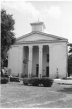 Exterior of First Bryan Baptist Church in Savannah, Georgia.