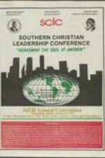 A flyer advertising for the 34th Annual Southern Christian Leadership Conference Convention to be held in Birmingham, Alabama from August 13-16, 1991. 1 page.