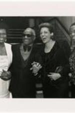 Dr. Johnnetta Cole greeting Ray Charles during his visit to the National Association for Equal Opportunity in High Education 16th National Conference in Washington D.C.